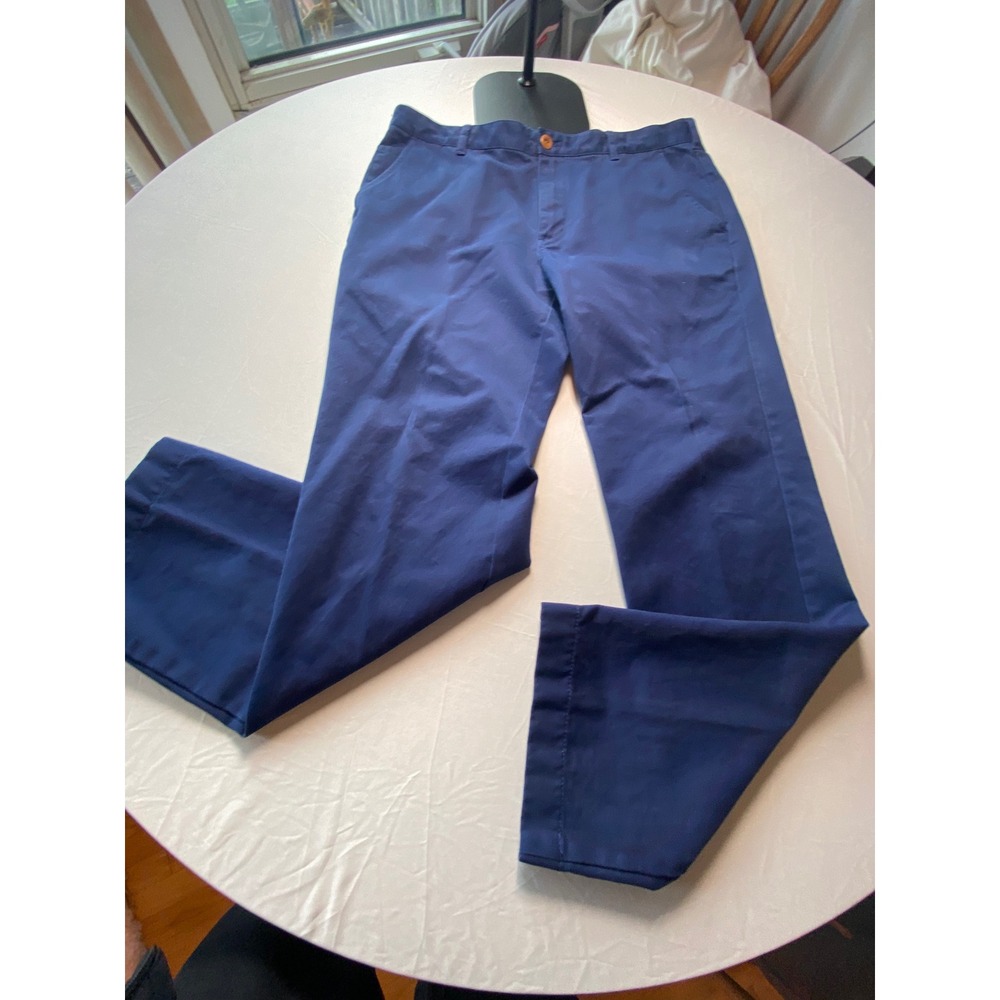 Brooks Brothers 1818 Mens Navy Blue Cotton Chino Pants 36x30 Flat Front Trousers